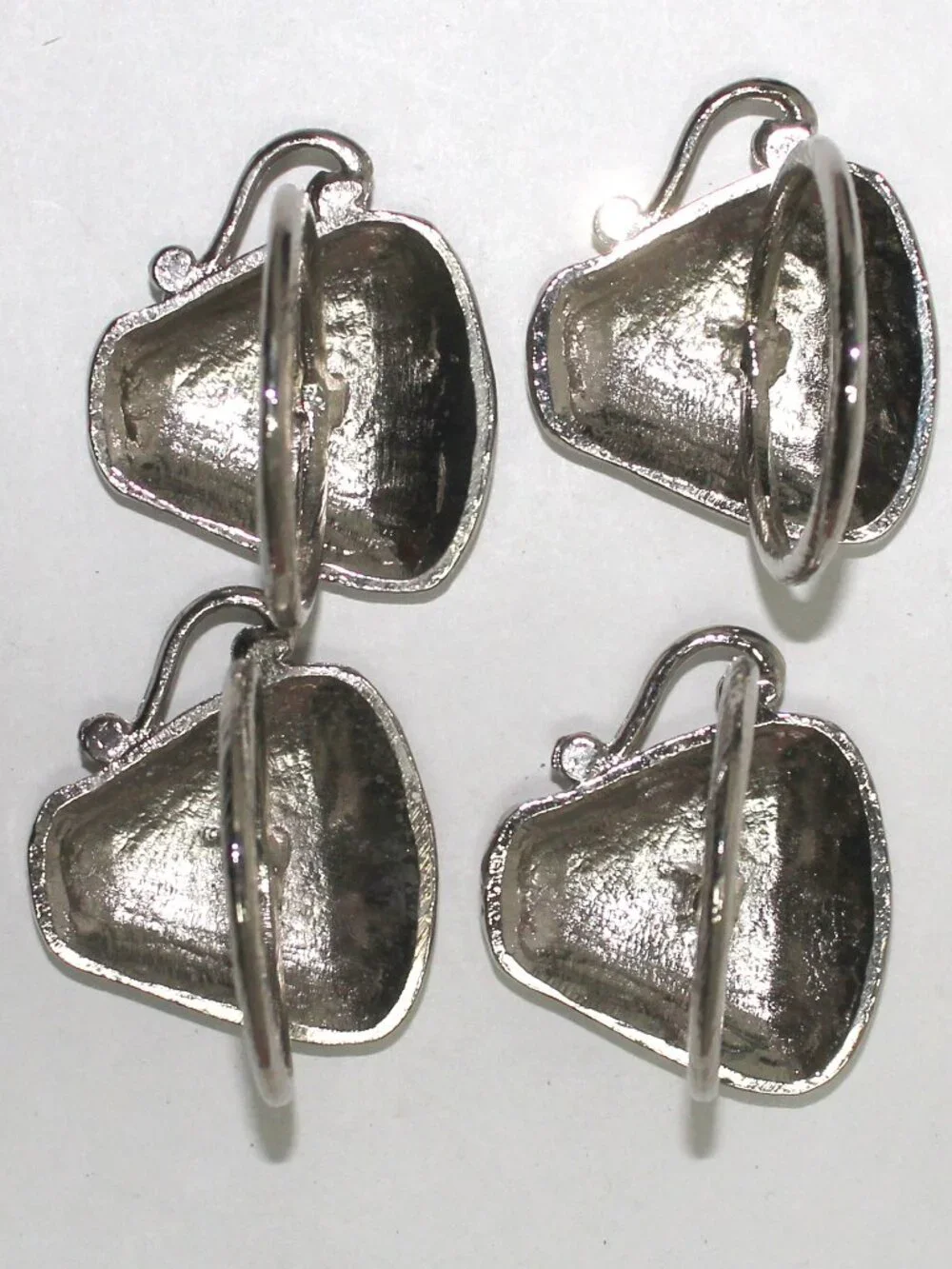 Set of 4 Emenee Silver Tone Coffee or Tea Cup Shaped Napkin Rings